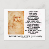 Leonardo da Vinci Relaxation Work Judgment Power Postkarte (Vorderseite)