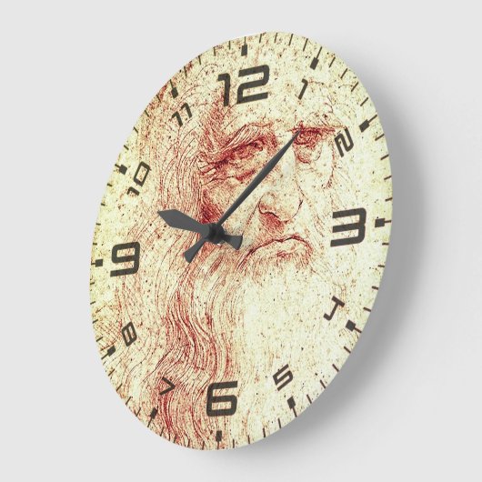 Leonardo da Vinci Renaissance Art Wall Clock Große Wanduhr (Winkel)