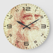 Leonardo da Vinci Renaissance Art Wall Clock Große Wanduhr (Vorderseite)