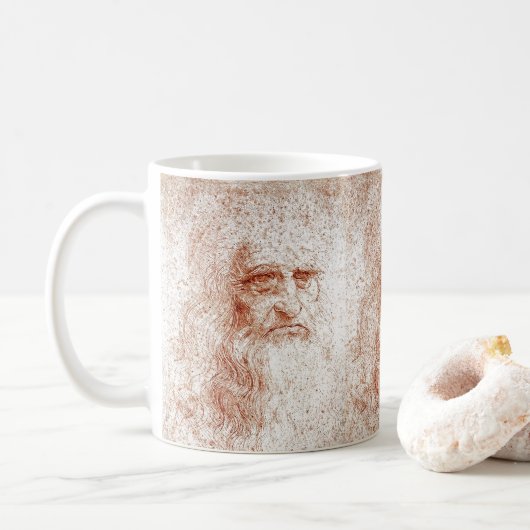 Leonardo da Vinci Rötel-Kunst-Tasse Kaffeetasse (Mit Donut)