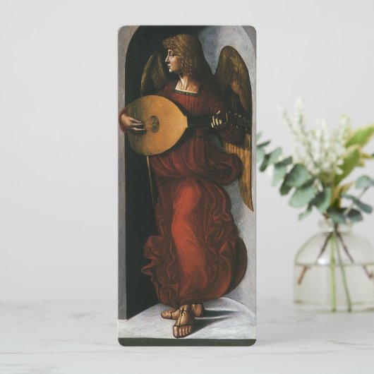 Leonardo da Vinci"s Ein Engel in Rot mit Lute (Stehend Vorderseite)