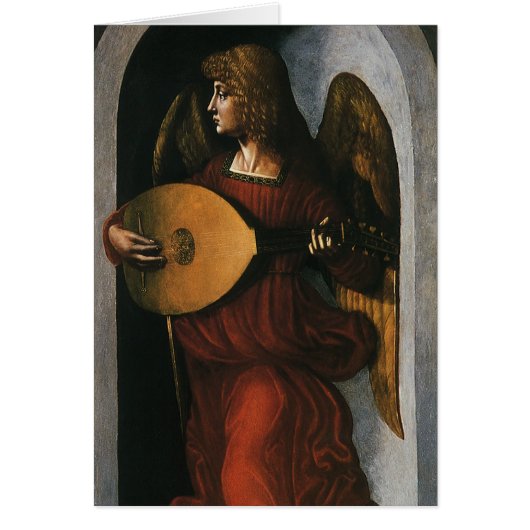 Leonardo da Vinci"s Ein Engel in Rot mit Lute (Vorne)