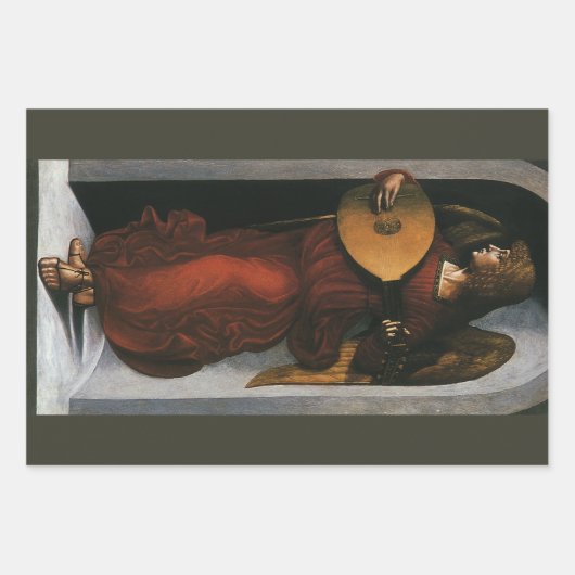 Leonardo da Vinci"s Ein Engel in Rot mit Lute Geschenkpapier Set (Vorderseite 3)