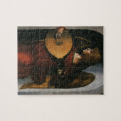 Leonardo da Vinci"s Ein Engel in Rot mit Lute Puzzle (Horizontal)