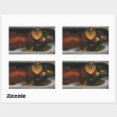 Leonardo da Vinci"s Ein Engel in Rot mit Lute Rechteckiger Aufkleber (Blatt)