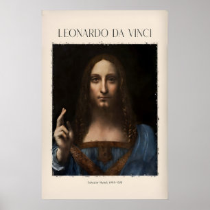 Leonardo da Vinci Salvator Mundi c1500 Porträt von Poster