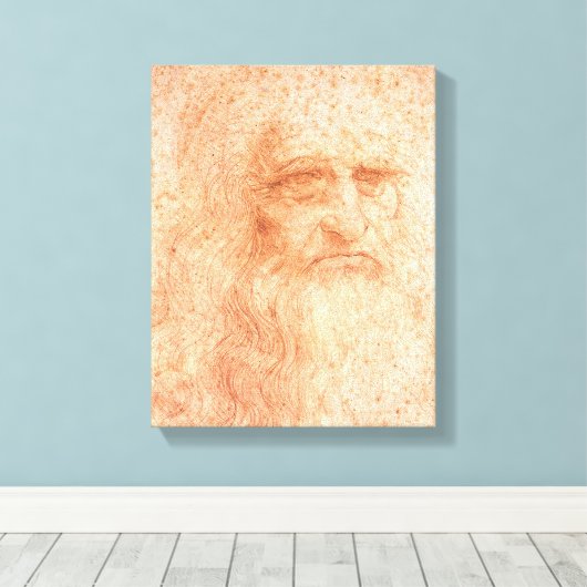 Leonardo da Vinci Selbstportrait Roter Chalk Leinwanddruck (Insitu (Holzboden))