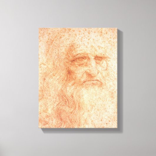 Leonardo da Vinci Selbstportrait Roter Chalk Leinwanddruck (Vorderseite)