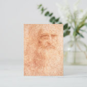 Leonardo da Vinci Selbstportrait Roter Chalk Postkarte (Stehend Vorderseite)
