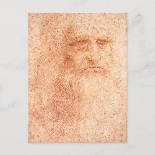 Leonardo da Vinci Selbstportrait Roter Chalk Postkarte (Vorderseite)