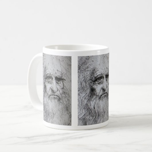 Leonardo da Vinci-Selbstporträt Kaffeetasse (Vorderseite Links)