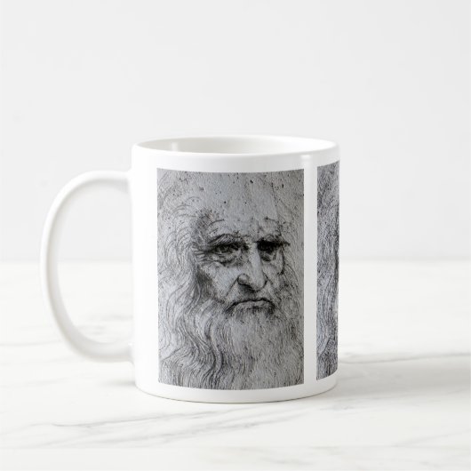 Leonardo da Vinci-Selbstporträt Kaffeetasse (Links)