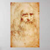 Leonardo Da Vinci - Selbstporträt Poster (Vorne)