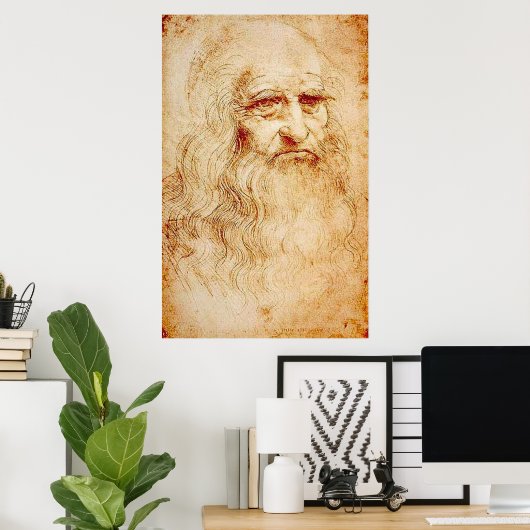 Leonardo Da Vinci - Selbstporträt Poster (Heimbüro)