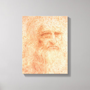Leonardo da Vinci-Selbstporträt-Rot-Kreide Leinwanddruck