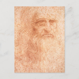 Leonardo da Vinci Self Portrait Red Chalk Postkarte