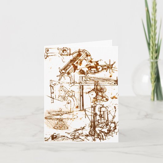 Leonardo da Vinci skizzierte Grußkarten Karte (Vorderseite)