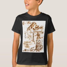 Leonardo da Vinci skizzierte schwarze T - Shirts
