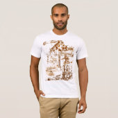 Leonardo da Vinci skizzierte weiße T - Shirts (Vorne ganz)