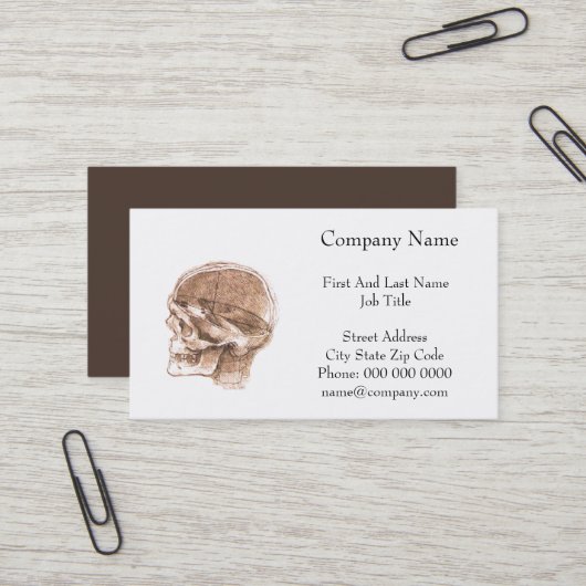 Leonardo da Vinci Skull Anatomie Kunst Visitenkarte (Vorderseite/Rückseite Beispiel)