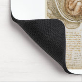 Leonardo da Vinci Studien des Fötus im Mutterleib Mousepad (Ecke)