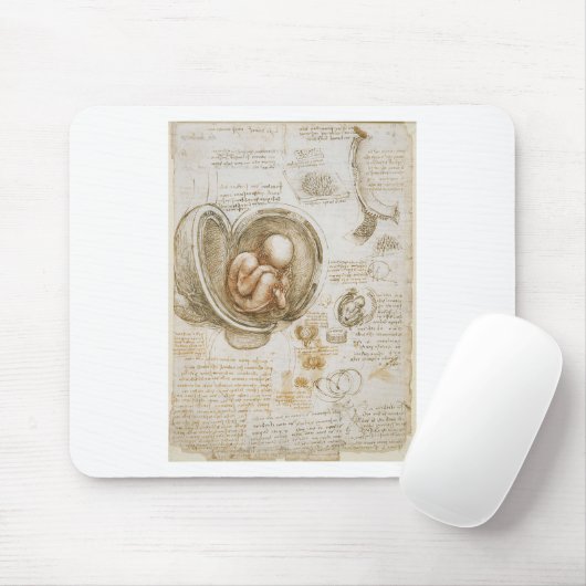 Leonardo da Vinci-Studien des Fötusses in der Mousepad (Mit Mouse)
