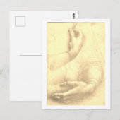Leonardo da Vinci, Studium der Hände einer Frau Postkarte (Vorne/Hinten)