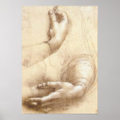 Leonardo da Vinci Study of Arms and Hands Poster (Vorne)