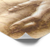 Leonardo da Vinci Study of Arms and Hands Poster (Ecke)