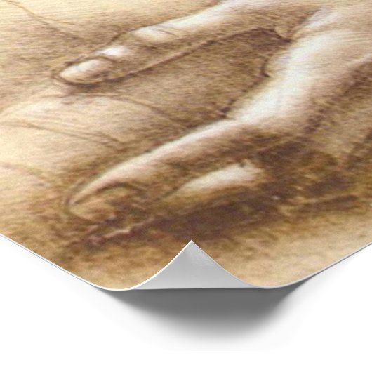 Leonardo da Vinci Study of Arms and Hands Poster (Ecke)