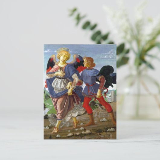 Leonardo da Vinci Tobias und der Angel Postkarte (Stehend Vorderseite)