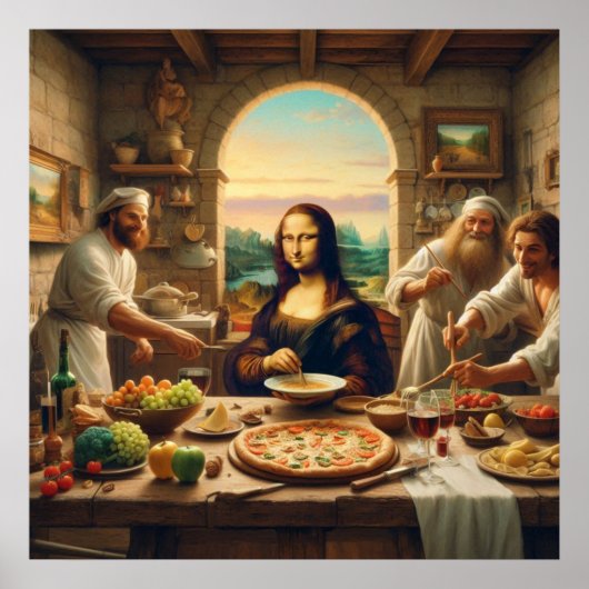 Leonardo Da Vinci unterhält einige Freunde Poster (Vorne)