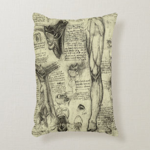 Leonardo da Vinci Vintage menschliche Anatomie Keh Dekokissen