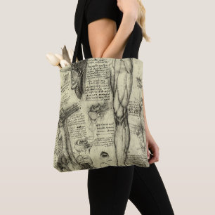 Leonardo da Vinci Vintage menschliche Anatomie Keh Tasche