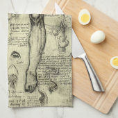 Leonardo da Vinci Vintage menschliche Anatomie Lar Geschirrtuch (Viertel Falte)