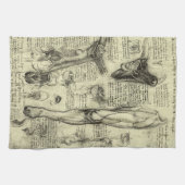 Leonardo da Vinci Vintage menschliche Anatomie Lar Geschirrtuch (Horizontal)