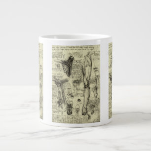 Leonardo da Vinci Vintage menschliche Anatomie Lar Jumbo-Tasse