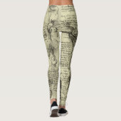 Leonardo da Vinci Vintage menschliche Anatomie Lar Leggings (Rückseite)