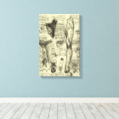 Leonardo da Vinci Vintage menschliche Anatomie Lar Leinwanddruck (Insitu (Holzboden))