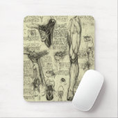 Leonardo da Vinci Vintage menschliche Anatomie Lar Mousepad (Mit Mouse)
