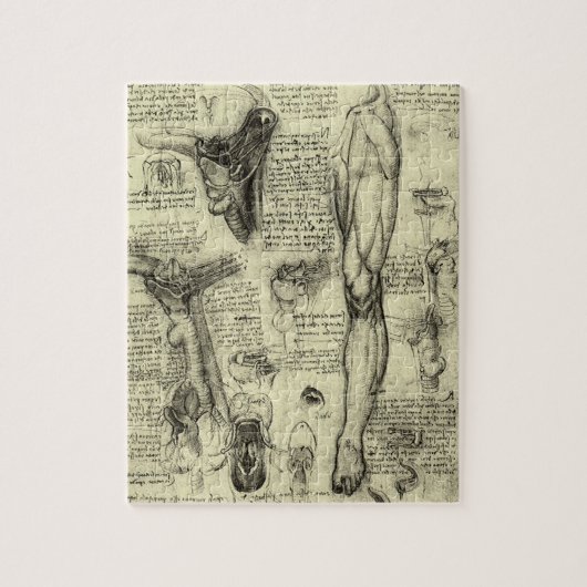 Leonardo da Vinci Vintage menschliche Anatomie Lar Puzzle (Vertikal)