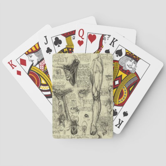 Leonardo da Vinci Vintage menschliche Anatomie Lar Spielkarten (Rückseite)