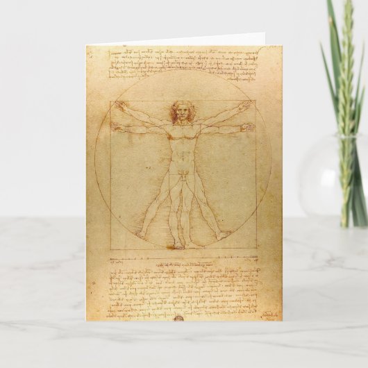 Leonardo Da Vinci, Vitruvian Man, Goldener Schnitt Karte (Vorderseite)