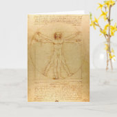 Leonardo Da Vinci, Vitruvian Man, Goldener Schnitt Karte (Gelbe Blume)