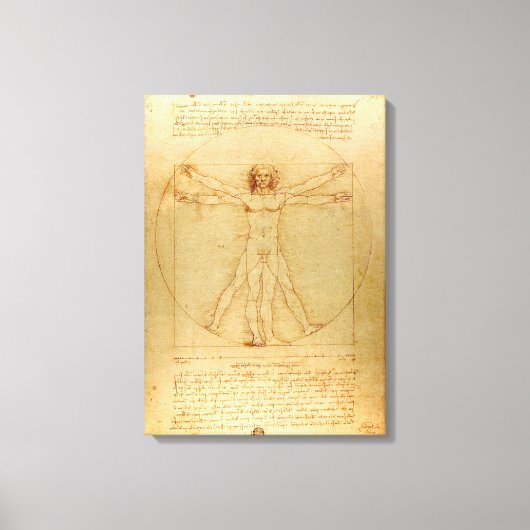 Leonardo Da Vinci, Vitruvian Man, Goldener Schnitt Leinwanddruck (Vorderseite)