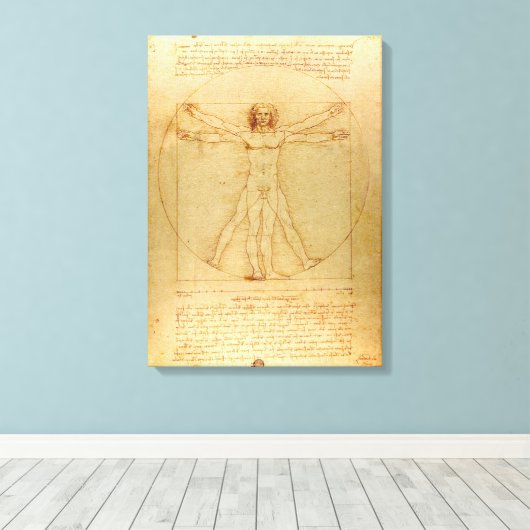 Leonardo Da Vinci, Vitruvian Man, Goldener Schnitt Leinwanddruck (Insitu (Holzboden))