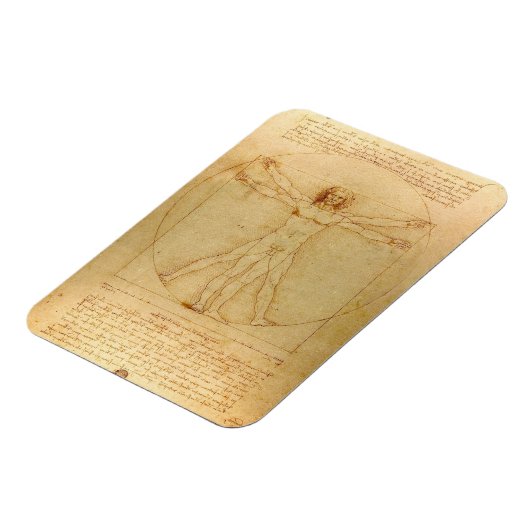 Leonardo Da Vinci, Vitruvian Man, Goldener Schnitt Magnet (Linke Seite)