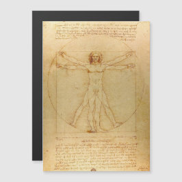 Leonardo Da Vinci, Vitruvian Man, Goldener Schnitt Magneteinladung