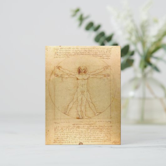 Leonardo Da Vinci, Vitruvian Man, Goldener Schnitt Postkarte (Stehend Vorderseite)