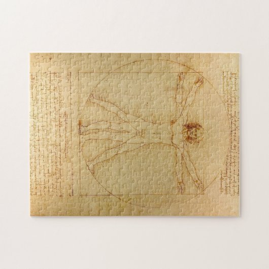 Leonardo Da Vinci, Vitruvian Man, Goldener Schnitt Puzzle (Horizontal)